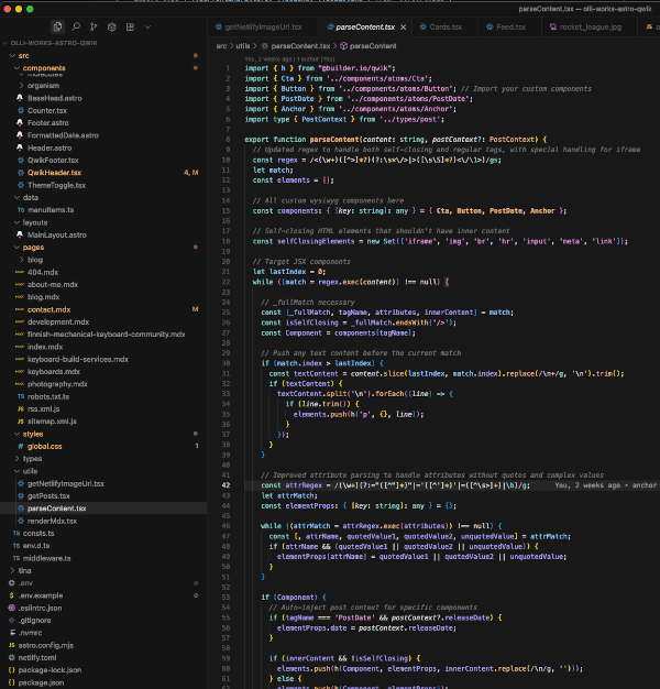 Screenshot of the olli.works codebase