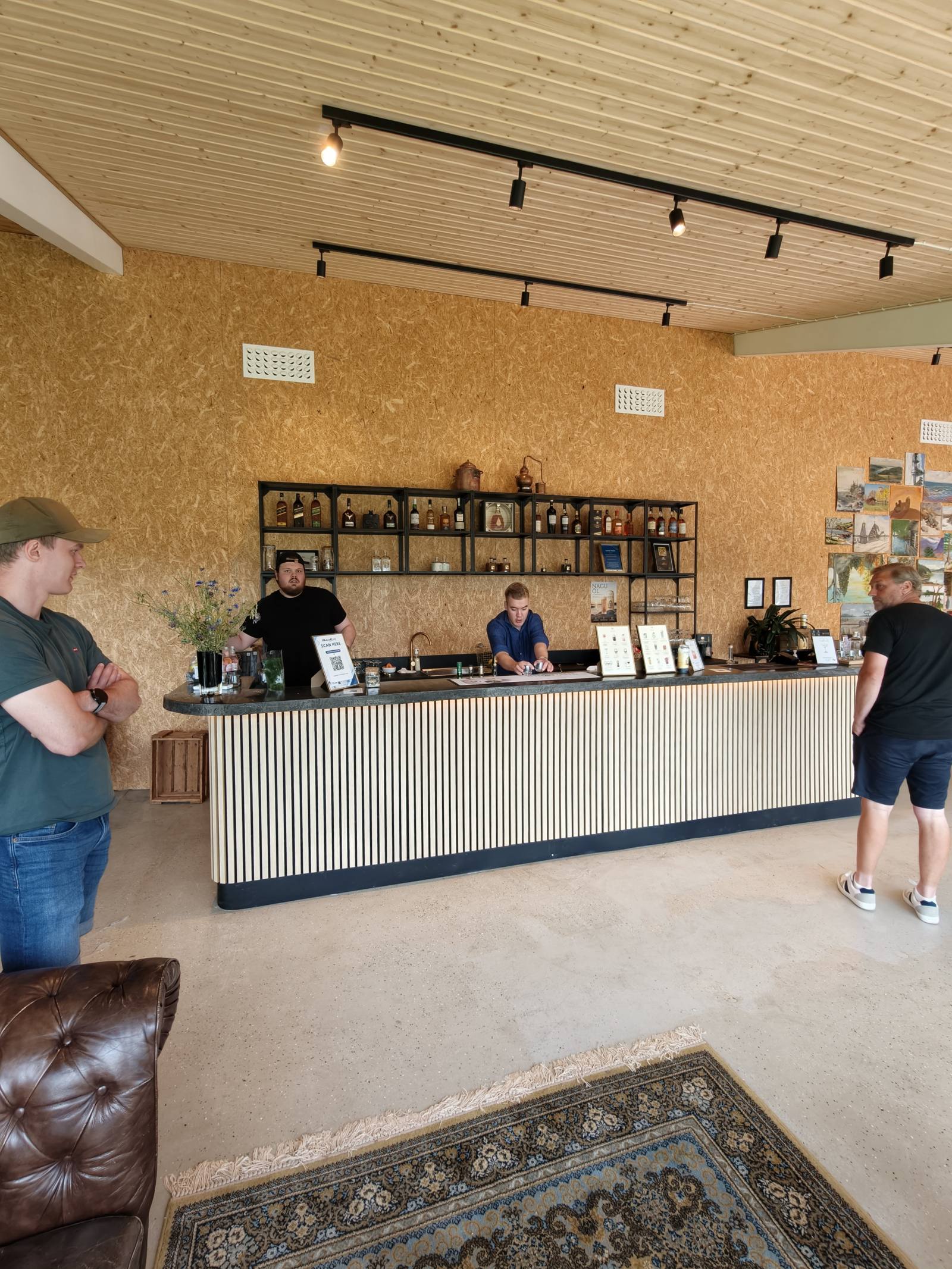 The bar inside Nagu Distillery