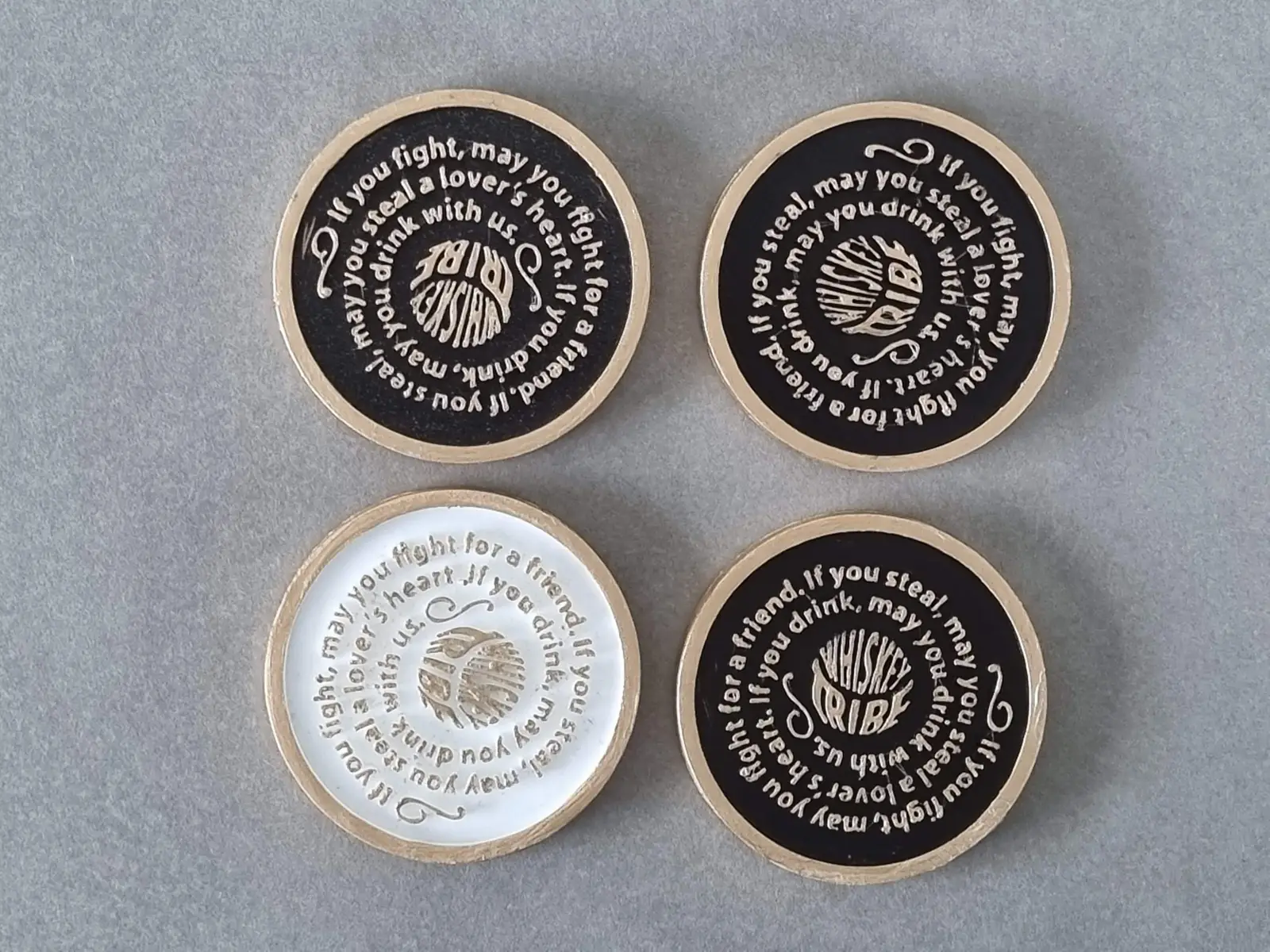 Painted 3D-printed DIY challenge coins