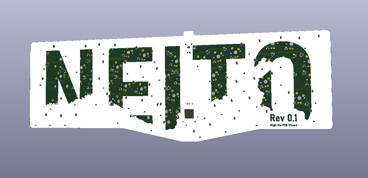 Screenshot of Neito PCB in KiCAD
