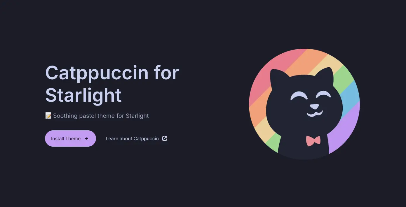 Catppuccin Astro Starlight theme