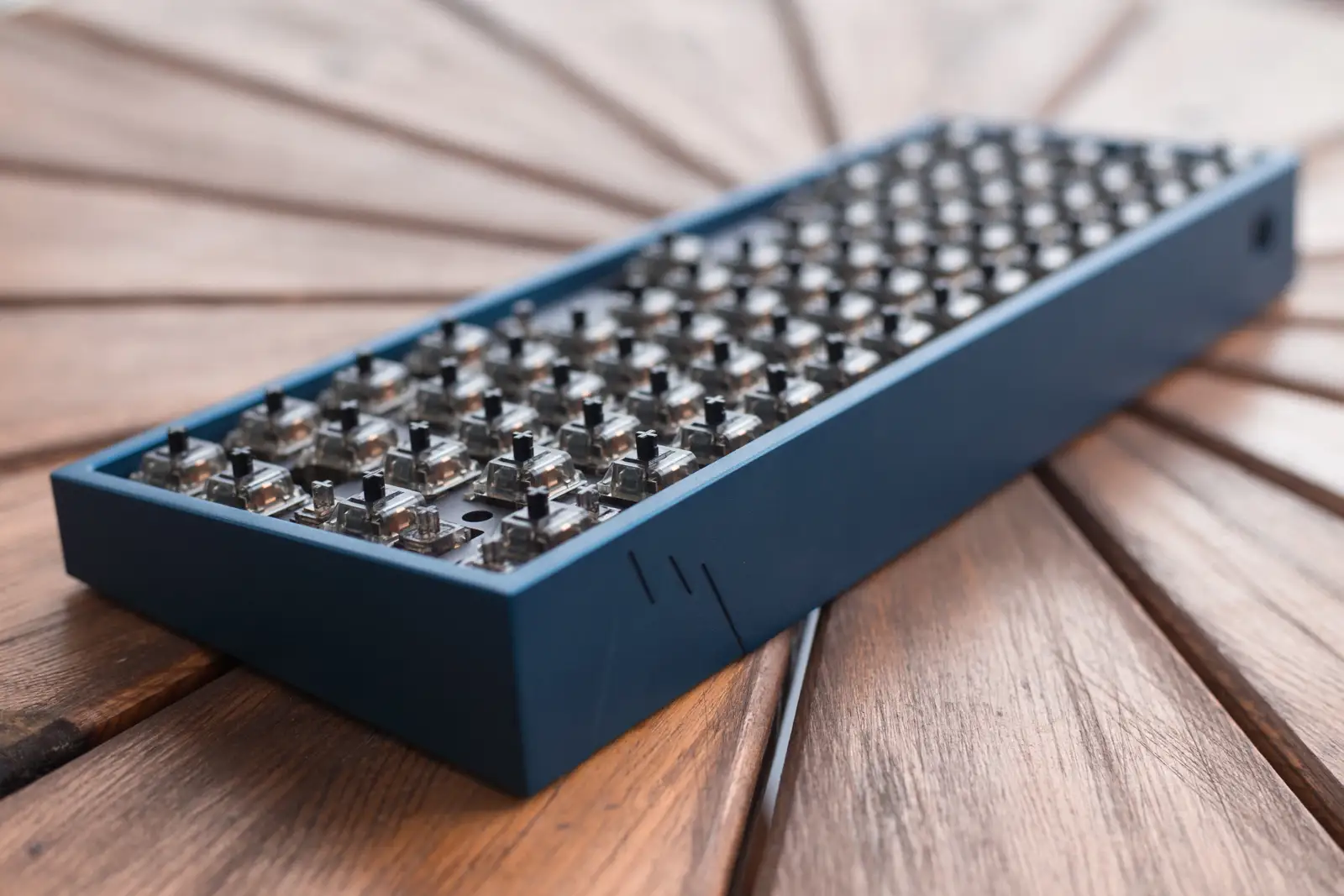 A mechanical keyboard without keycaps