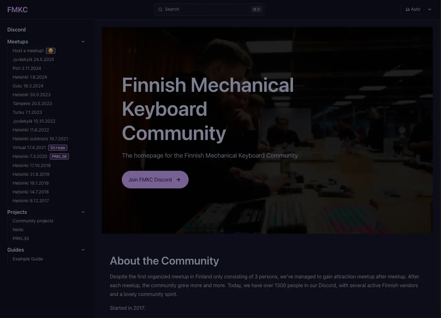 Screenshot of fmkc.fi website