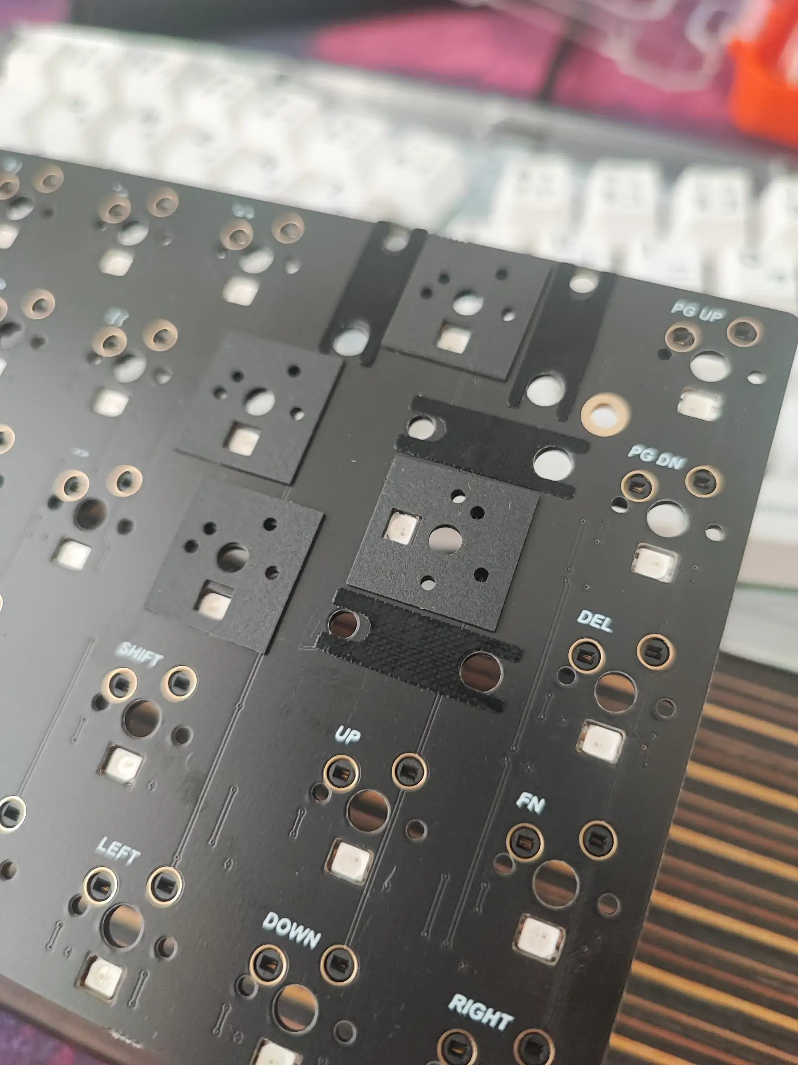 PCB with switch cushions