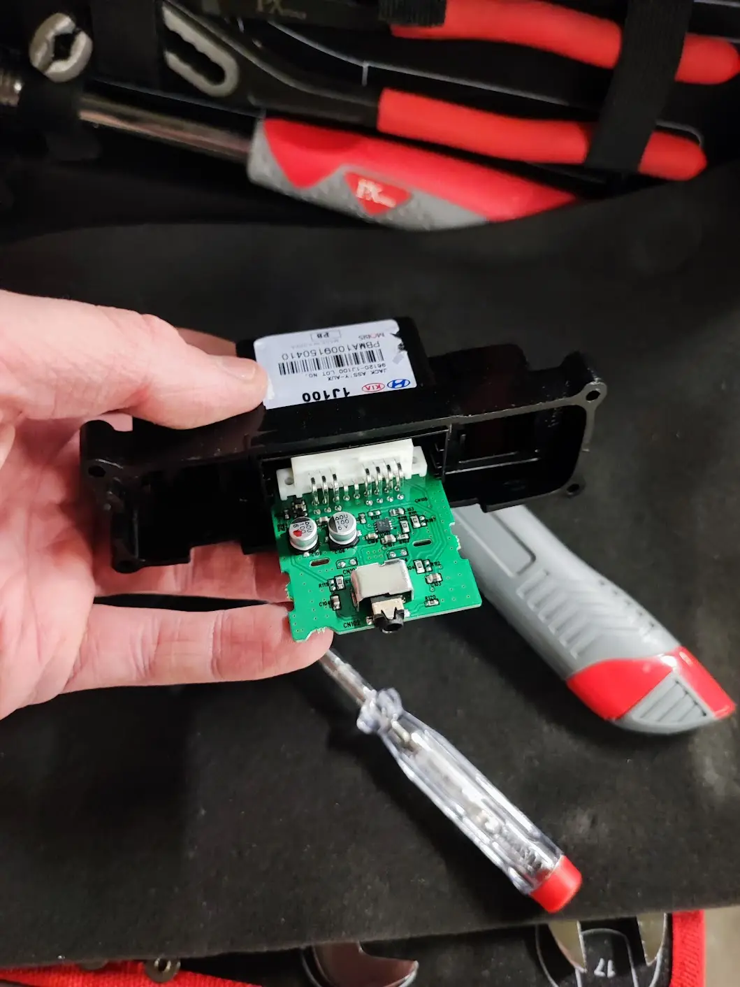 Car Aux port removed from a car
