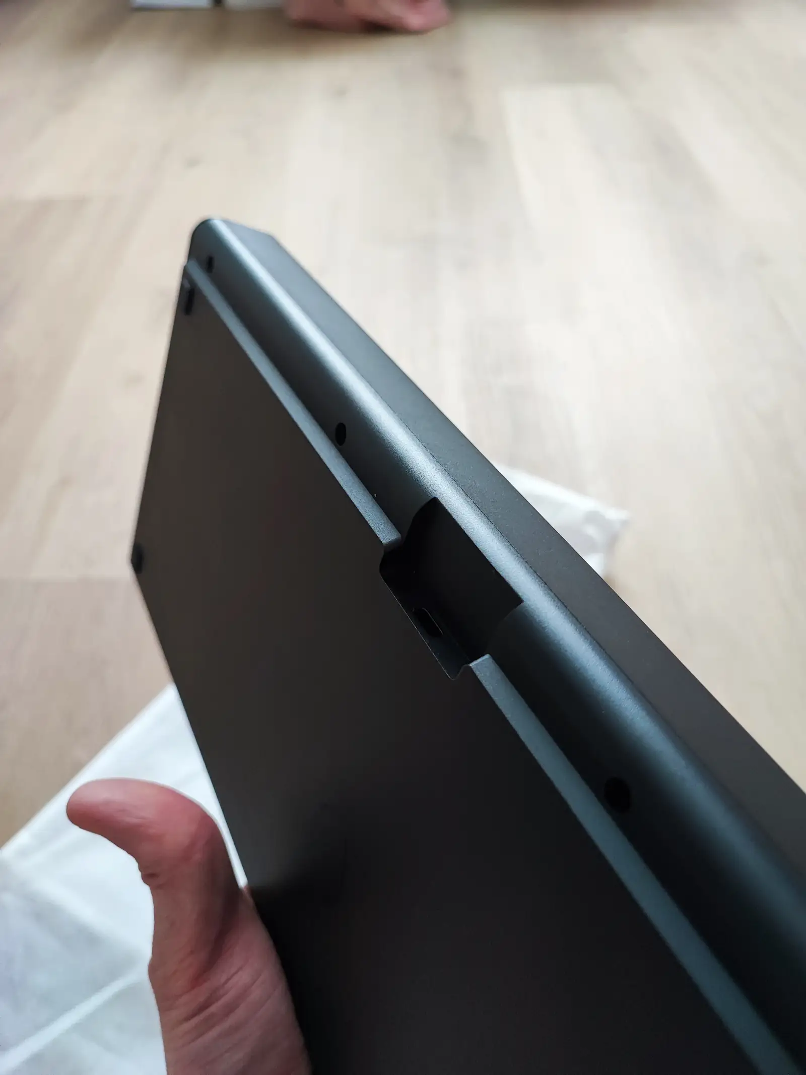 Closeup of the Type-C hole in the case