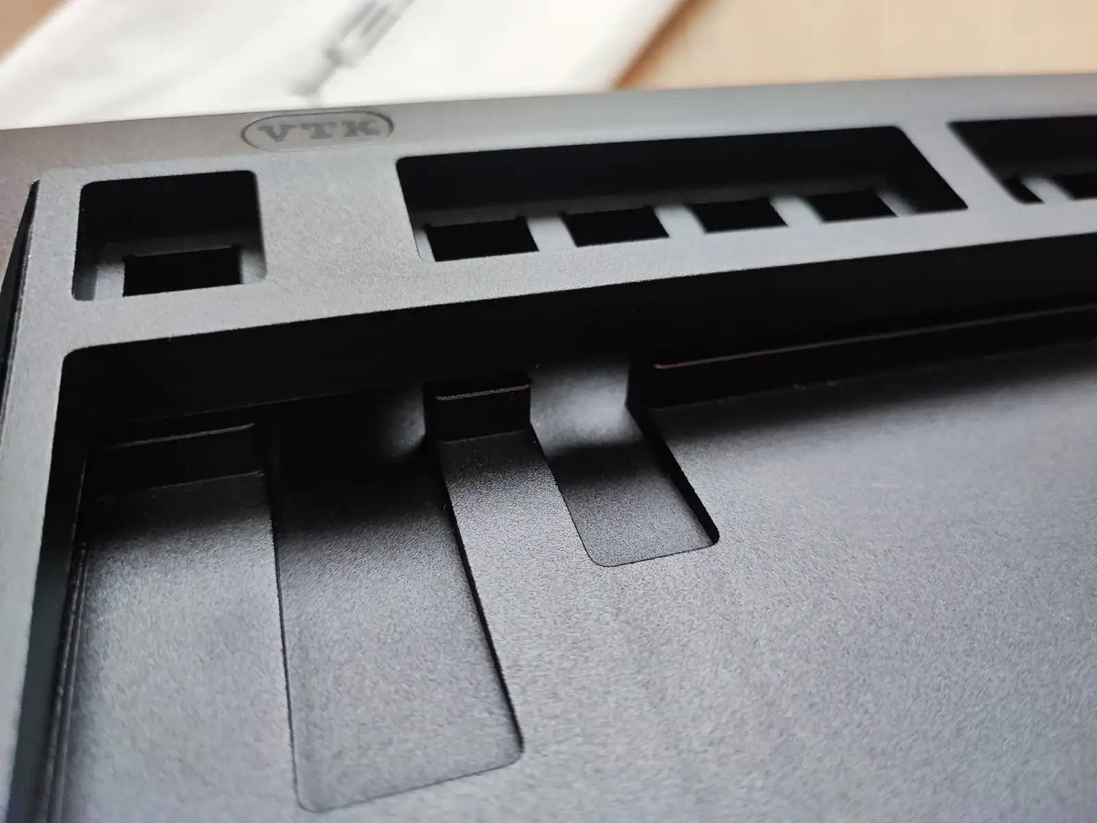 Closeup of the cable routes in the case