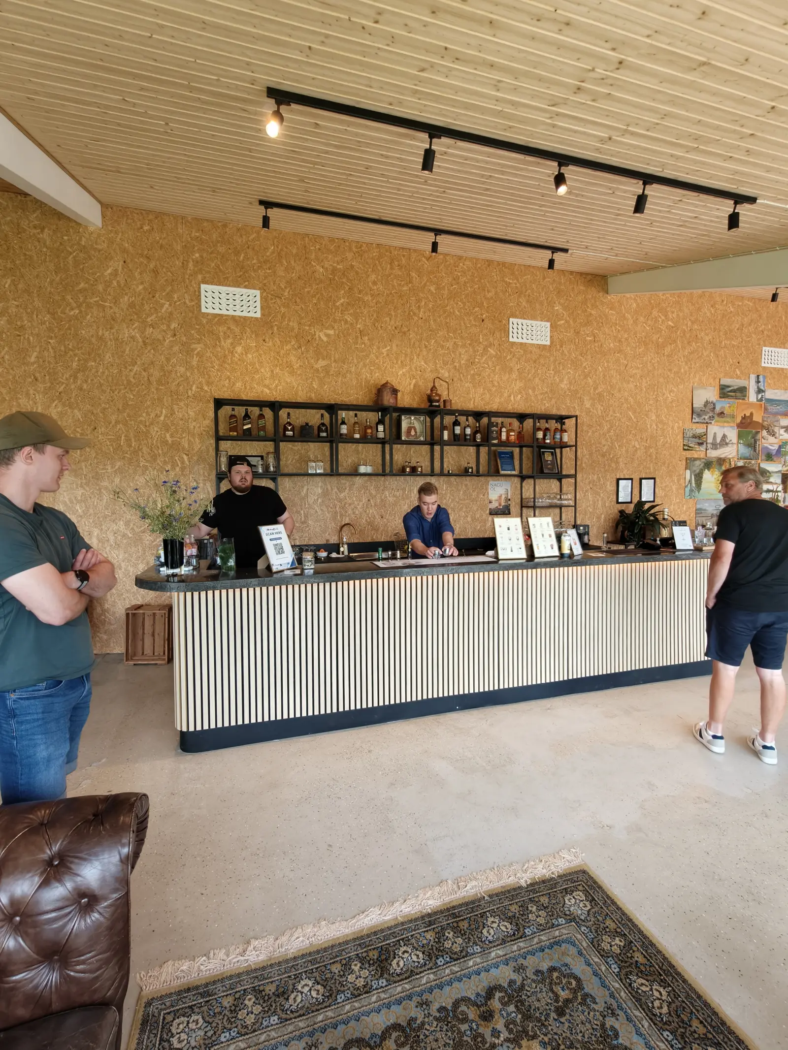 The bar inside Nagu Distillery