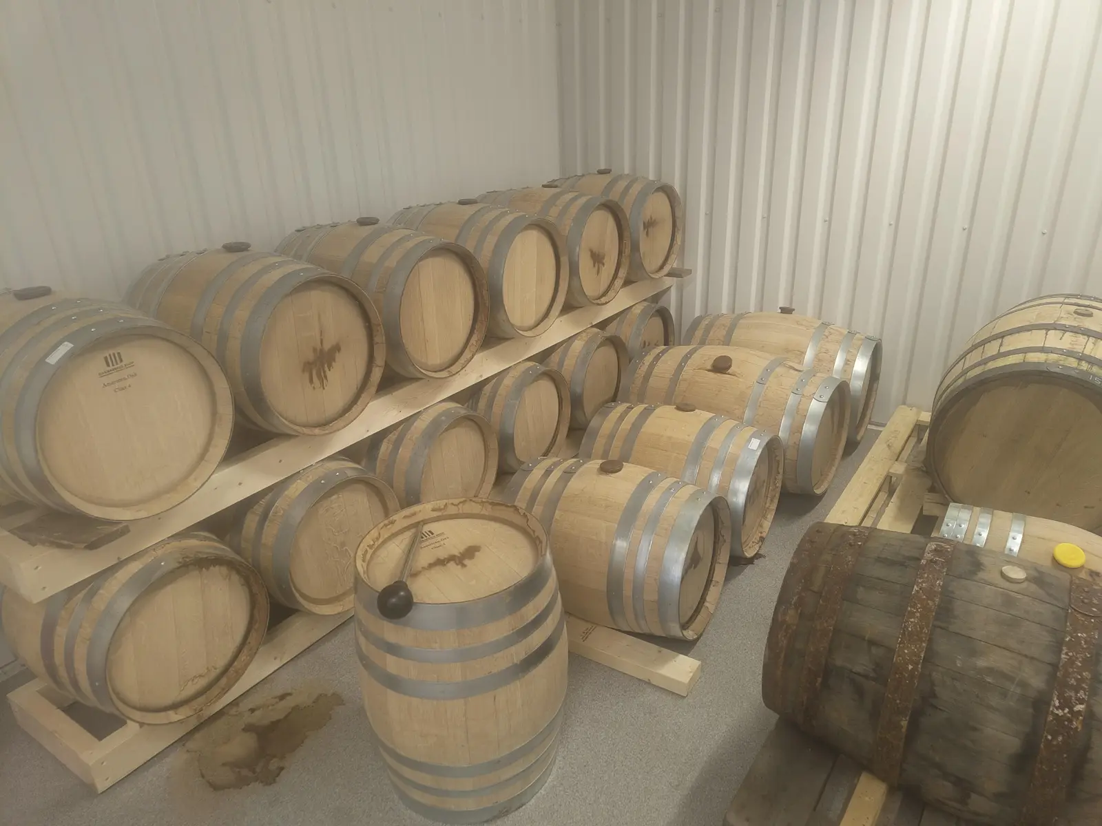 Casks aging at Nagu Distillery