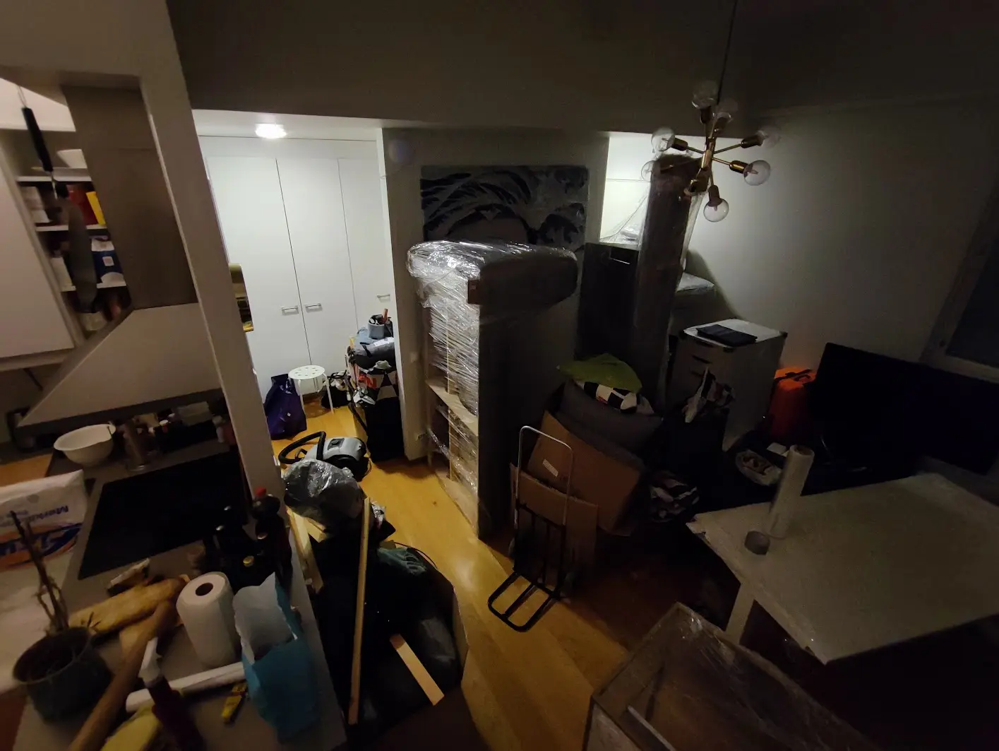 Stuff packed up before moving out from our old apartment
