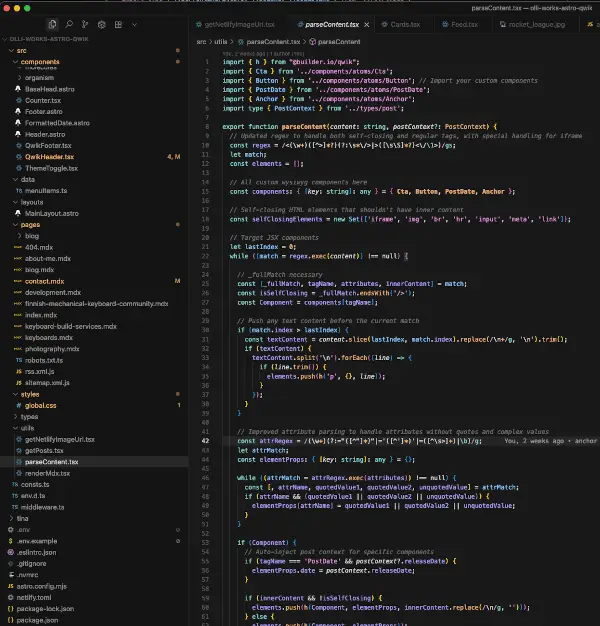 Screenshot of the olli.works codebase