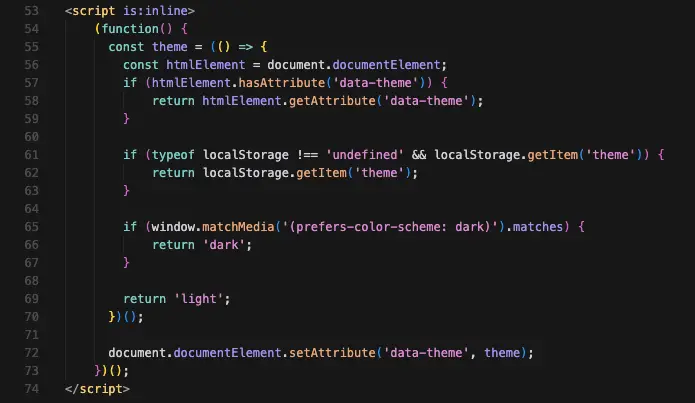 Screenshot of data-theme colorswitcher logic