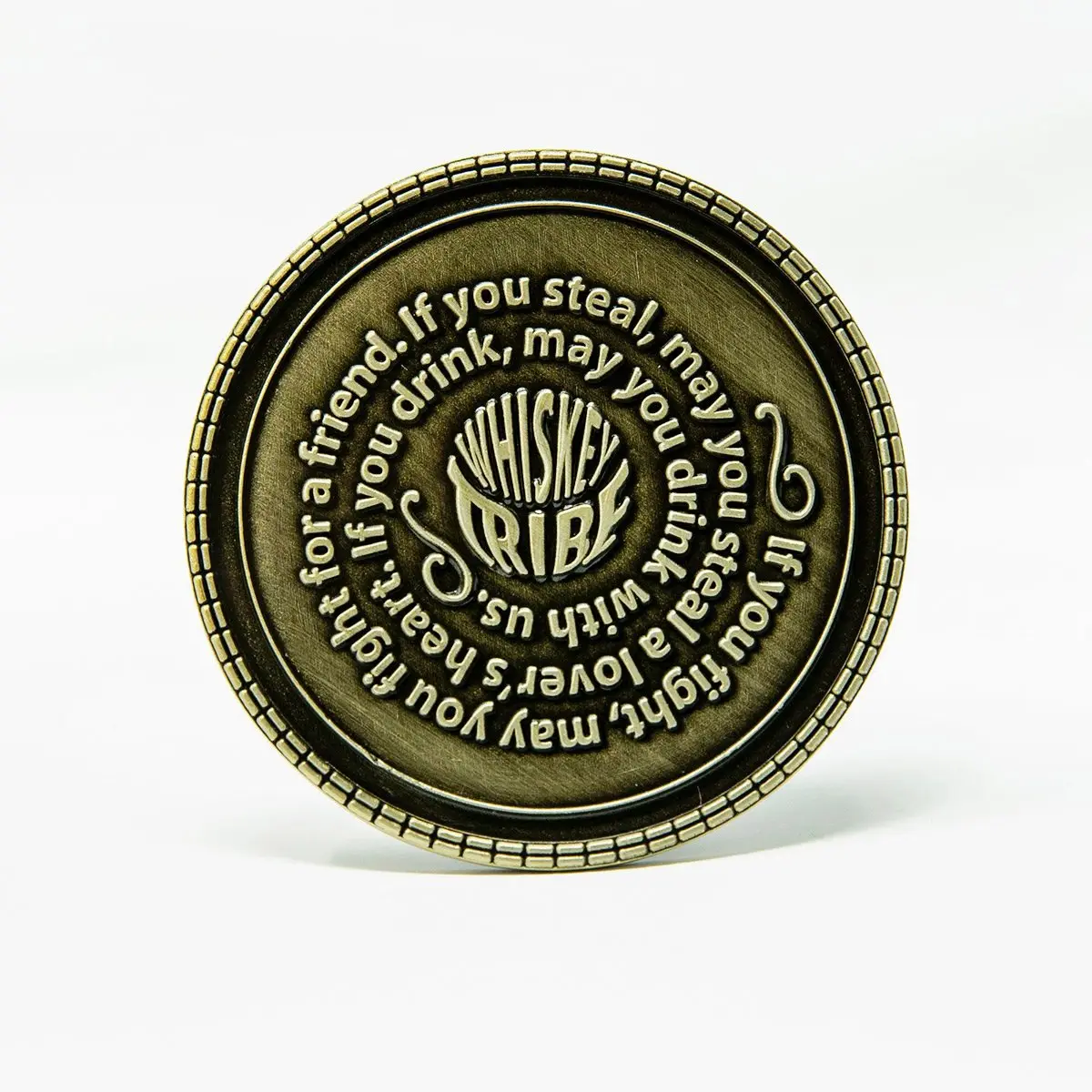 A WhiskyTribe challenge coin, photo from whiskeytribe.com shop